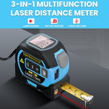 60m Laser Measure, Cross-line Laser Level, 5m Tape Measure Blue V915-HO0305-BL
