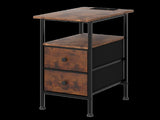 Levede Bedside Table Side Table 2 Drawers Cabinet Brown NI1073-BR-AU