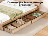 Artiss 2pcs Under Bed Storage with Wheels Rolling Wooden Drawers King Single & Queen WBED-F-DRAW-OAT-KSQ-WD-X2