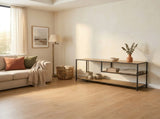 CARLA HOME Industrial Console Table - 3 Shelf Open Storage - Brown - Commodity Shelf V178-36447