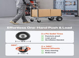 2 in 1 Hand Truck, 453.6 kg Load Capacity for 4-Wheel Mode, Convertible Hand Truck Dolly with V952-DGNSTHC1000BE9U5L001V0