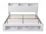 Artiss Queen Bed Frame with Storage Charging Station & LED White BFRAME-G-CORE-Q-BK-ABC