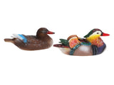 2PCS Floating Mandarin Duck Statue Resin Cute Animal Decor Sculpture Ornament for Outdoor Garden V1294-YM0521-3111230091211