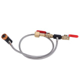 CO2 Universal External Hose Adapter G5/8-14 36in Dual Valve Soda PTFE Hose with ASA3000psi Gauge V1294-YM0901-3113210029311