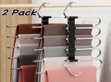 Clothes Hangers,2 Pack Space Saving Hangers Pants Rack Skirt Hangers Closet Organizer Pants Hanger V1369-AZ3-W-22336