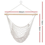 Gardeon Hammock Chair Outdoor Hanging Camping Mesh Indoor Cream HM-CHAIR-MES-CREAM