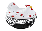 Strawberry Storage Basket Wrought Iron Basket Ceramic Egg Basket Living Room Fruit Storage Basket V1294-YM0523-220113YA01-1