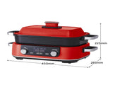 Morphy Richards 3L Non-Stick Multifunction Electric Cooker Pan in Red MRMP3RD