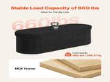 Oval Storage Ottoman Bench, Foldable Teddy Fleece End of Bed Bench, Folding Upholstered Bed Ottoman V952-BYWSZYKZDK406PEG4001V0