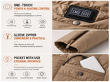 Khaki Wearable Heated Blanket Shawl for Women - USB Powered Electric Heating Wrap with 6 Carbon V888-ELOSUNG52208