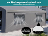 Instahut 3x6m Carports Canopy Tent Portable Garage Outdoor Steel Shelter Grey CAPT-WALL-3X6-GY