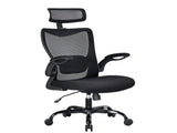 MONA Ergonomic High Back Flipped Armrest Task Chair In Black V369-MC-1098E-BLACK