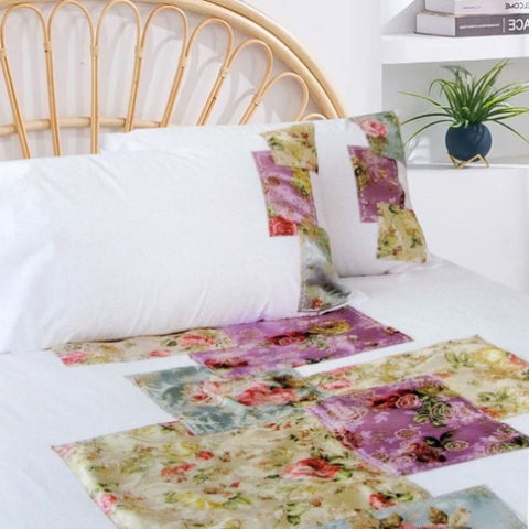 Accessorize Country Rose White Quilt Cover Set Single V442-HIN-QUILTCS-COUNTRYROSE-WHITE-SB