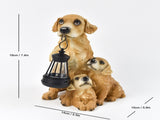 Solar Dog Garden Statue with Lantern Waterproof Resin Puppy Ornament for Outdoor Patio Pathway V888-ELOSUNG43358