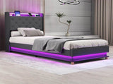 Levede Single Bed Frame Gas Lift Storage LED Light USB BF1065-S
