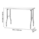 Stainless Steel Kitchen Bench Folding Commercial Prep Table 1220x610 mm V952-CFGZT24X48YC00001V0