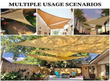 3 x 3 x 3 m Triangle HDPE Shade Sail - Beige Breathable Outdoor Sun Shade Canopy with Reinforced V888-ELOSUNG57605