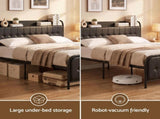 Artiss King Bed Frame with Storage Headboard SAA Certified Charging Station BFRAME-J-MARK-K-BK-AB