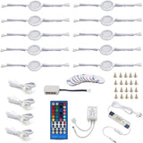 Under Counter LED Light Kit, RGBW Under Cabinet Lighting, 10 Packs Colored Cabinet Lights with V1171-CC-RGBW1024VAU