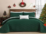 Green Wave Bloom Bedspread Coverlet 3 Piece Set V745-AC100160Q13U