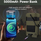AM FM radio, NOAA weather alert radio, hand crank emergency radio, solar camping light, Bluetooth V1102-132-62617-GRN-HIGH-ENDCONFIGURATION