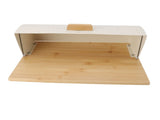 Bread Box Wooden Iron Roll Top Flat Sided Bread Storage Container with 3pcs Storage Jars for Kitchen V1294-YM0901-3117240104912