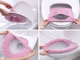 4-Piece Toilet Seat Cover Set - Soft, Warm & Non-Slip Bathroom Accessories V1192-D8