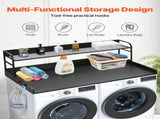 Washer Dryer Countertop with Shelf 54"x27" Wooden Washer Dryer Cover Black V952-XYTM54INCHHSDRLVGV0