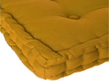 Ochre Yellow Tufted Cotton Floor Cushion with Handle, Extra Thick, 38.5 x 38.5 x 8 cm V1188-MS-731-118