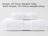 White Cotton Towel Set - Quick Dry, Extra Thick & Absorbent, Perfect for Bath & V888-ELOSUNG17426