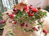 5pcs 6 Head Artificial Pomegranate Stem Faux Fruit for Vase Realistic Faux Pomegranates Tree V1294-YM0901-210603QJ0440