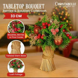 Christabelle 33cm Christmas Bouquet Floral Centrepiece with Berries & Baubles 112_GUE507