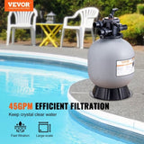 Sand Filter, 19-inch, 482.6mm, Up to 45 GPM Flow Rate, Above Inground Swimming Pool Sand Filter V952-SLQYC1945GPM76BDMV0