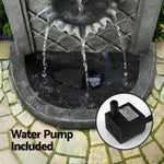 Gardeon Solar Fountain Water Feature Wall Mount Garden Fountains 80CM Grey FOUNT-WALL-80-DG