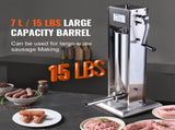 Manual Sausage Stuffer, 7 L / 15 LBS Vertical Sausage Machine, Dual-Speed Meat Stuffer, Made of V952-SDLSBXGGCJ7L5STTEV0