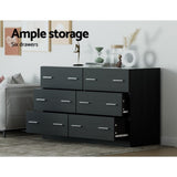 Artiss 6 Chest of Drawers - VEDA Black FURNI-Q-CDR-01-BK-AB