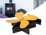 4 Blade Thermal Heat Powered Wood Stove Fan Fireplace Accessory for Heat DistributionGold V1294-YM0901-3117200136215