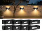 Solar Fence Lights, Solar Wall Lights Waterproof Outdoor Up and Down Lighting for Outside, Garden, V1107-118-90836-WAR-8PACK