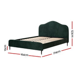 Artiss Bed Frame Queen Size Velvet Dark Green OLAN BFRAME-G-OLAN-Q-GN-ABC