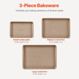 VEVOR Baking Pan Set 3-Piece Nonstick Carbon Steel Set with Silicone Handles V952-TGKPTZ3JJS00J7BCRV0