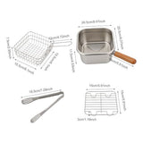 2.5L Stainless Steel Deep Fryer Pot, Portable Steamer with Basket Portable outdoor cooking pot with V1107-122-78188