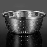 SOGA 2X Stainless Steel Nesting Basin Colander Perforated Kitchen Sink Washing Bowl Metal Basket BOWL607X2