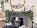 Green White Artificial Eucalyptus Garlands White Baby'S Breath 180 Cm Garlands Durable V1102-112-WHI-20497