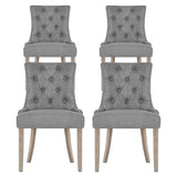 Artiss Dining Chairs Set of 4 Linen French Provincial Grey FA-CHAIR-DIN470S-GYX4
