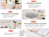 Best Mom Ever Coffee Mug Gift Set with Lid, Spoon & Coaster, 14oz Pink Marble Ceramic Cup for V1107-CS-DLSMKBB