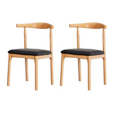 Artiss 2x Dining Chairs Rubber Wood Leather Seat Black MO-DIN-B-02-PU-BKX2