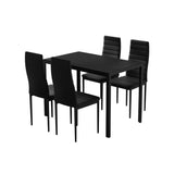 Artiss Dining Chairs and Table Dining Set 4 Chair Set Of 5 Black DINING-B-M-T105-BK-AB