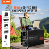 VEVOR Modified Sine Wave Inverter, 1500W, DC 12V to AC 230V Power Inverter with 2 AC Outlets 2 USB V952-XZXNBQ1500WXQCR5AV3