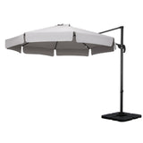 Instahut 3m Outdoor Umbrella w/Base Cantilever Beach Roma 360 Degree Tilt Grey UMB-ROMA-F-50N-GR