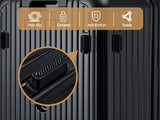 Wanderlite 28" Trunk Luggage Suitcase Travel 5 Wheels Type-C Port TSA Black LUG-ABS-TRUK-28-BK